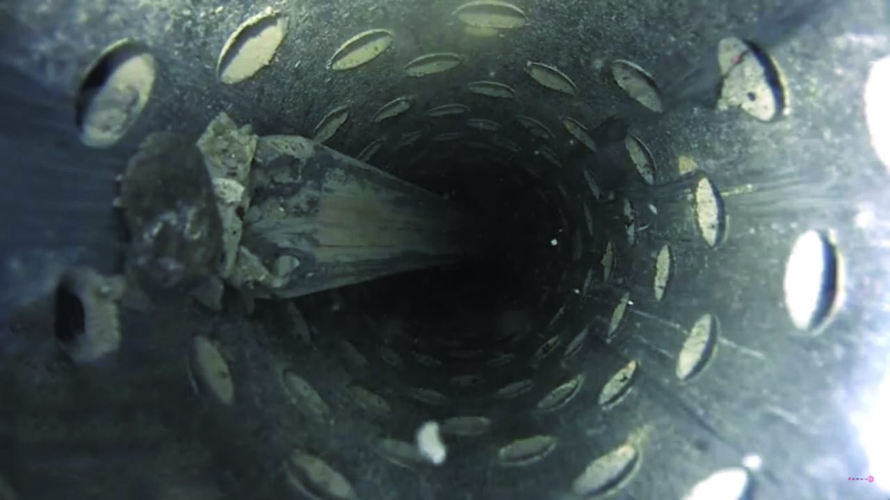 Downhole camera image of a fish in the wellbore